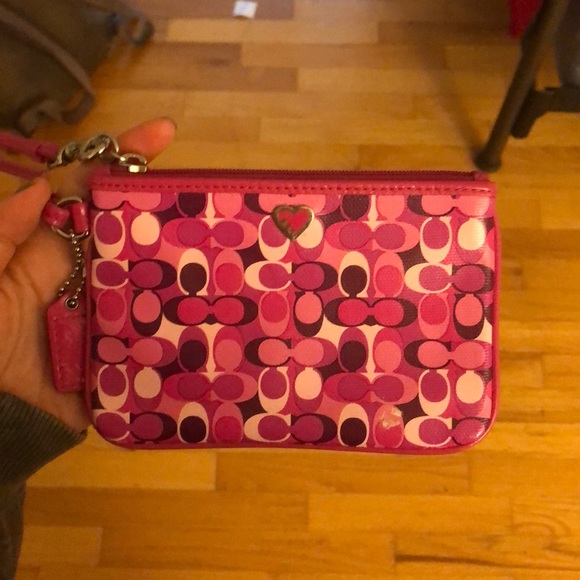 Pink Coach Wristlet - Picture 1 of 1